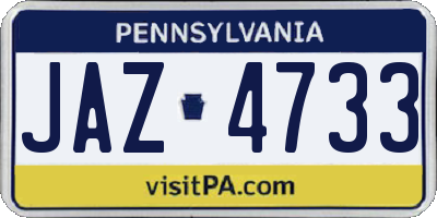 PA license plate JAZ4733