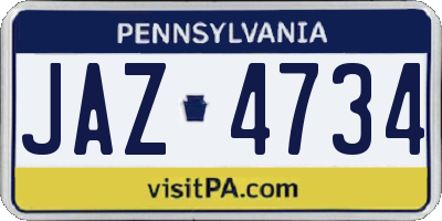 PA license plate JAZ4734