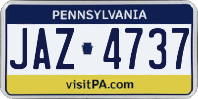 PA license plate JAZ4737
