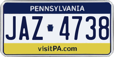 PA license plate JAZ4738