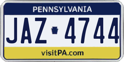 PA license plate JAZ4744