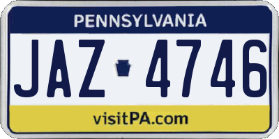 PA license plate JAZ4746