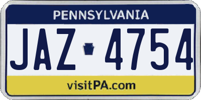 PA license plate JAZ4754