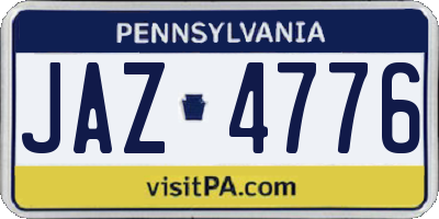 PA license plate JAZ4776