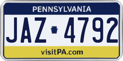 PA license plate JAZ4792