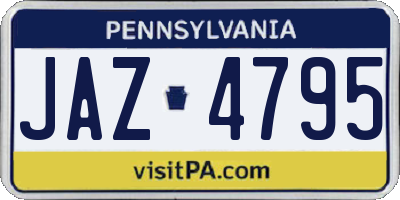 PA license plate JAZ4795