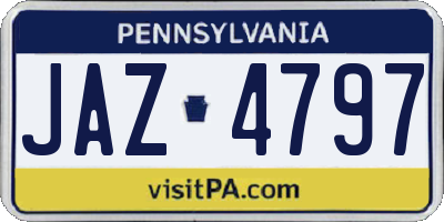 PA license plate JAZ4797