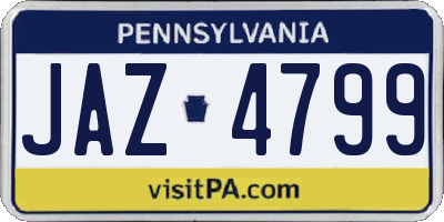 PA license plate JAZ4799