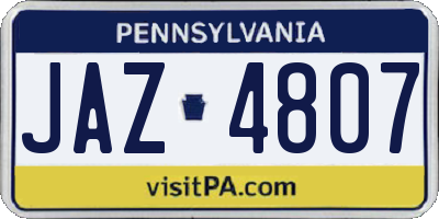 PA license plate JAZ4807