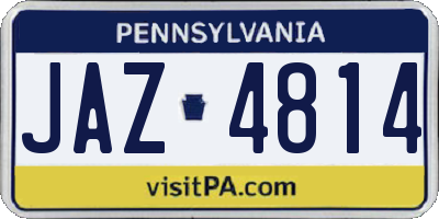 PA license plate JAZ4814