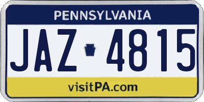 PA license plate JAZ4815