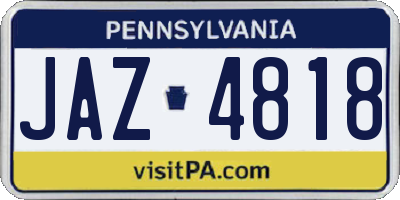 PA license plate JAZ4818