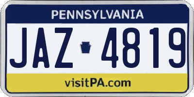 PA license plate JAZ4819