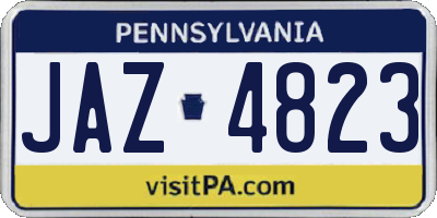 PA license plate JAZ4823