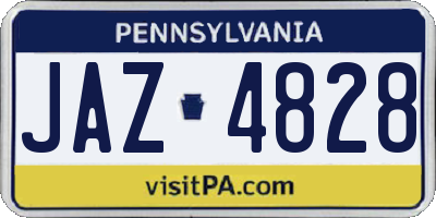 PA license plate JAZ4828