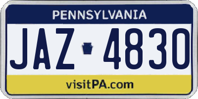 PA license plate JAZ4830