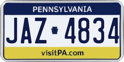 PA license plate JAZ4834