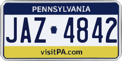 PA license plate JAZ4842