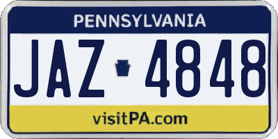 PA license plate JAZ4848