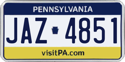 PA license plate JAZ4851