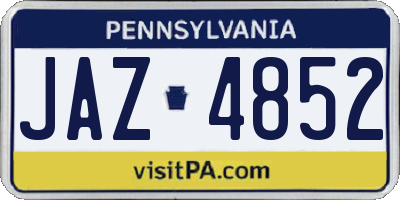 PA license plate JAZ4852