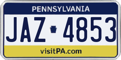 PA license plate JAZ4853