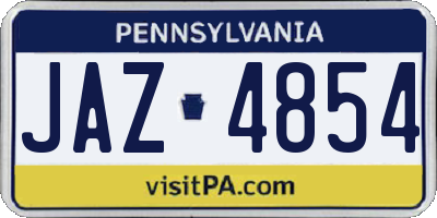 PA license plate JAZ4854