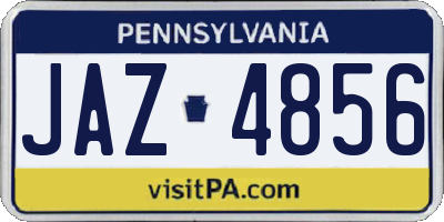 PA license plate JAZ4856