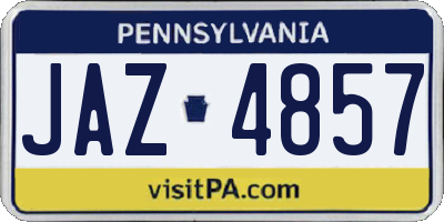 PA license plate JAZ4857