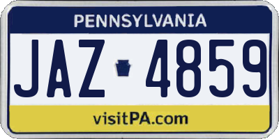 PA license plate JAZ4859