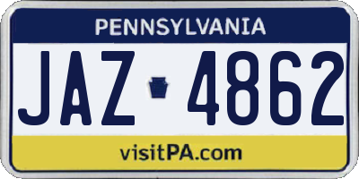PA license plate JAZ4862