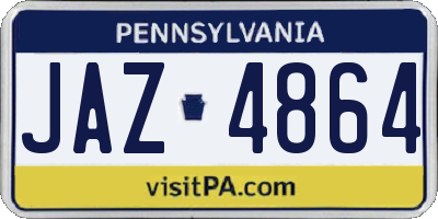 PA license plate JAZ4864