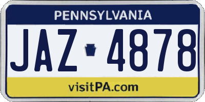 PA license plate JAZ4878