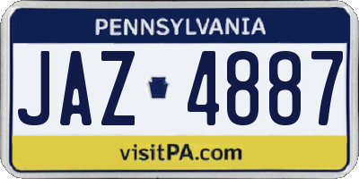 PA license plate JAZ4887