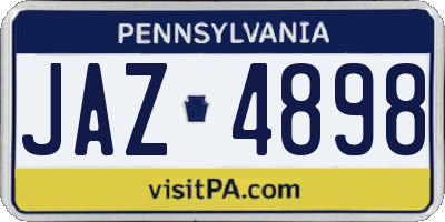 PA license plate JAZ4898