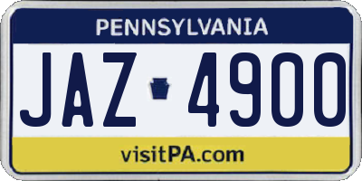PA license plate JAZ4900