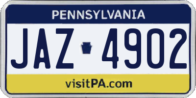 PA license plate JAZ4902