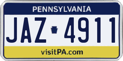 PA license plate JAZ4911
