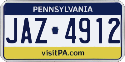 PA license plate JAZ4912