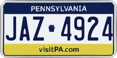 PA license plate JAZ4924