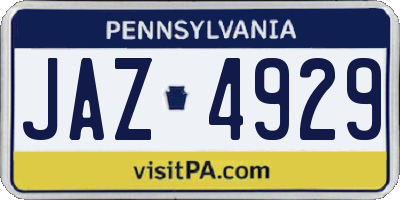 PA license plate JAZ4929