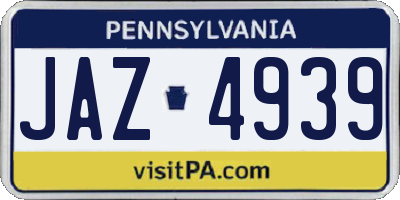 PA license plate JAZ4939