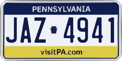 PA license plate JAZ4941