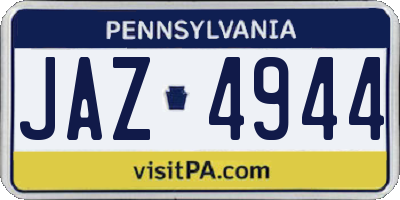 PA license plate JAZ4944