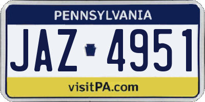 PA license plate JAZ4951