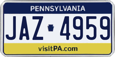 PA license plate JAZ4959