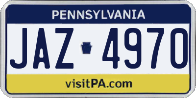 PA license plate JAZ4970
