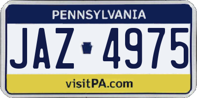 PA license plate JAZ4975