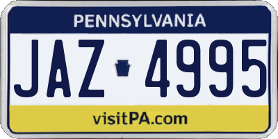 PA license plate JAZ4995