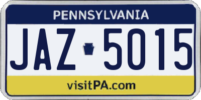 PA license plate JAZ5015